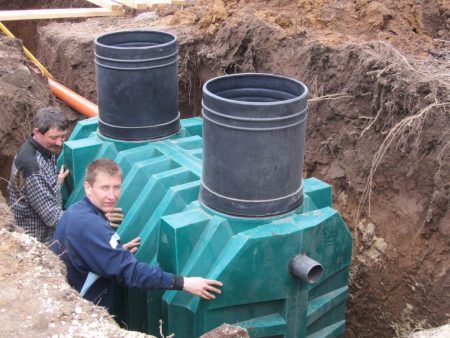 Септик установлен в яме